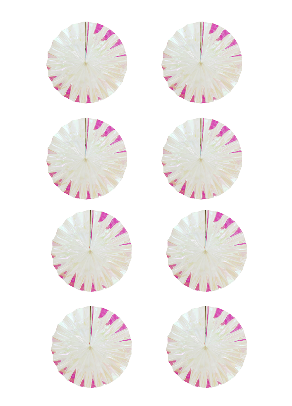 20cm Iridescent Fan - Set of 8