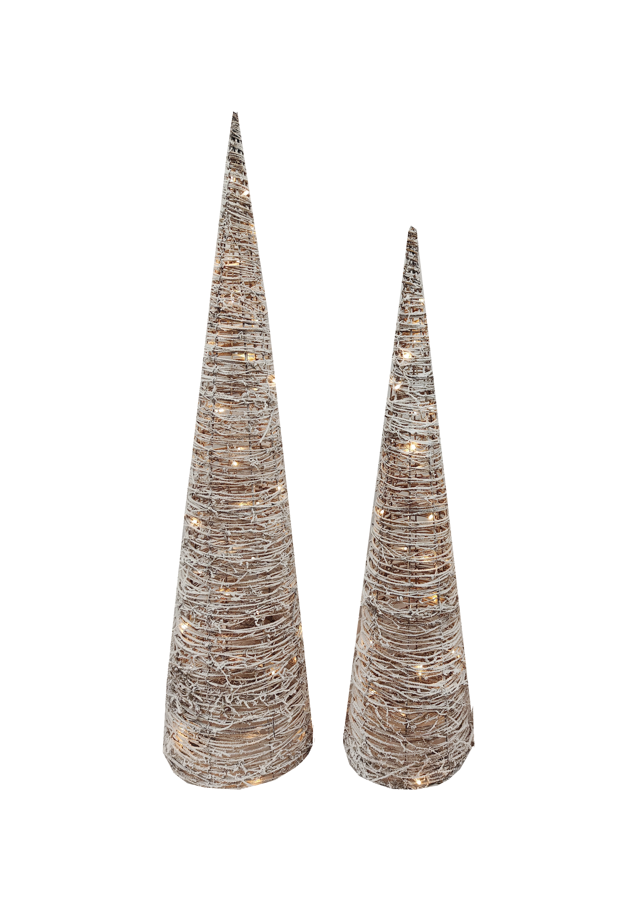 Lighted Cone Tree Natural White - 4 Sizes
