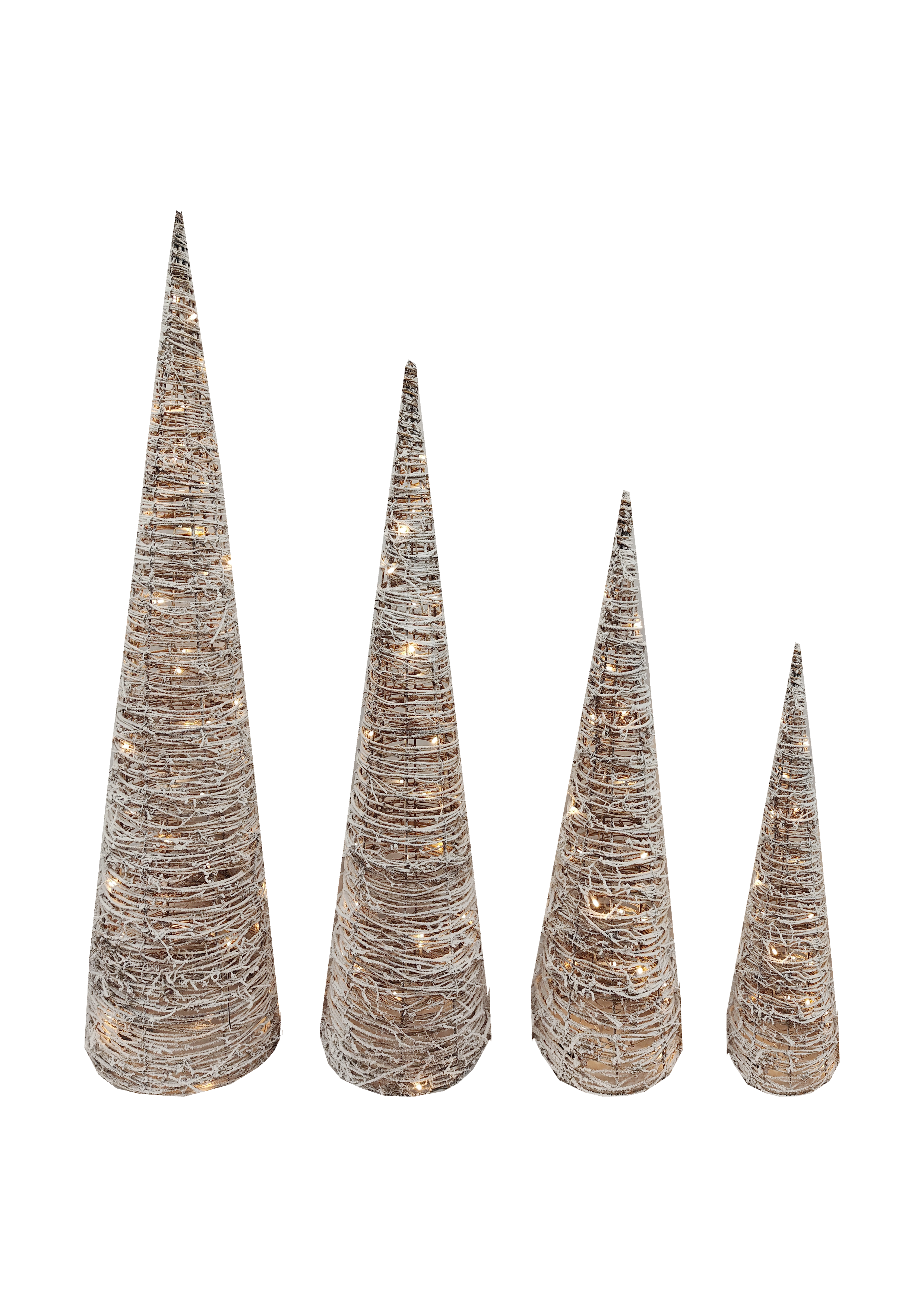 Lighted Cone Tree Natural White - 4 Sizes