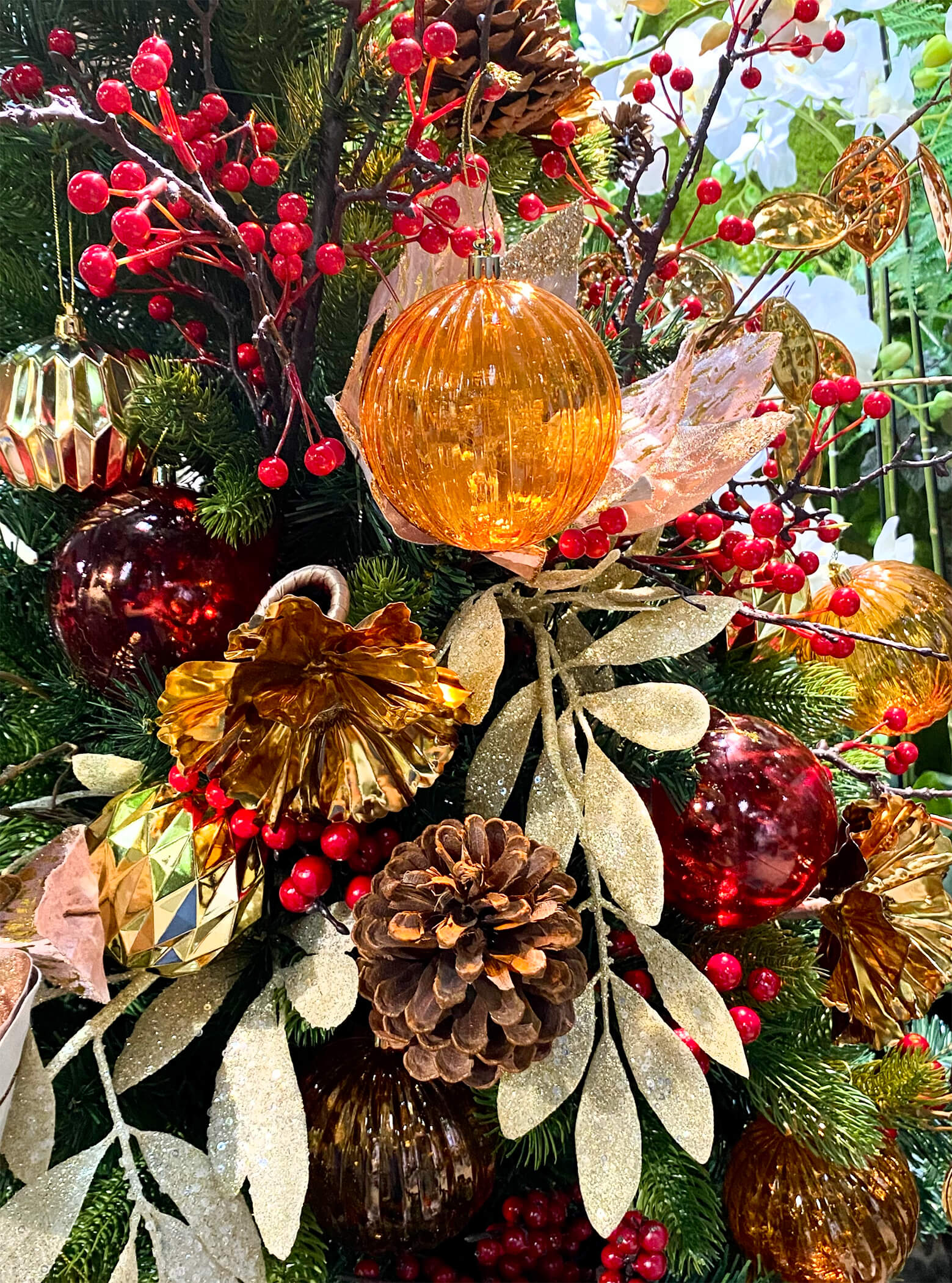 100mm Red Clear Bauble - Set of 4