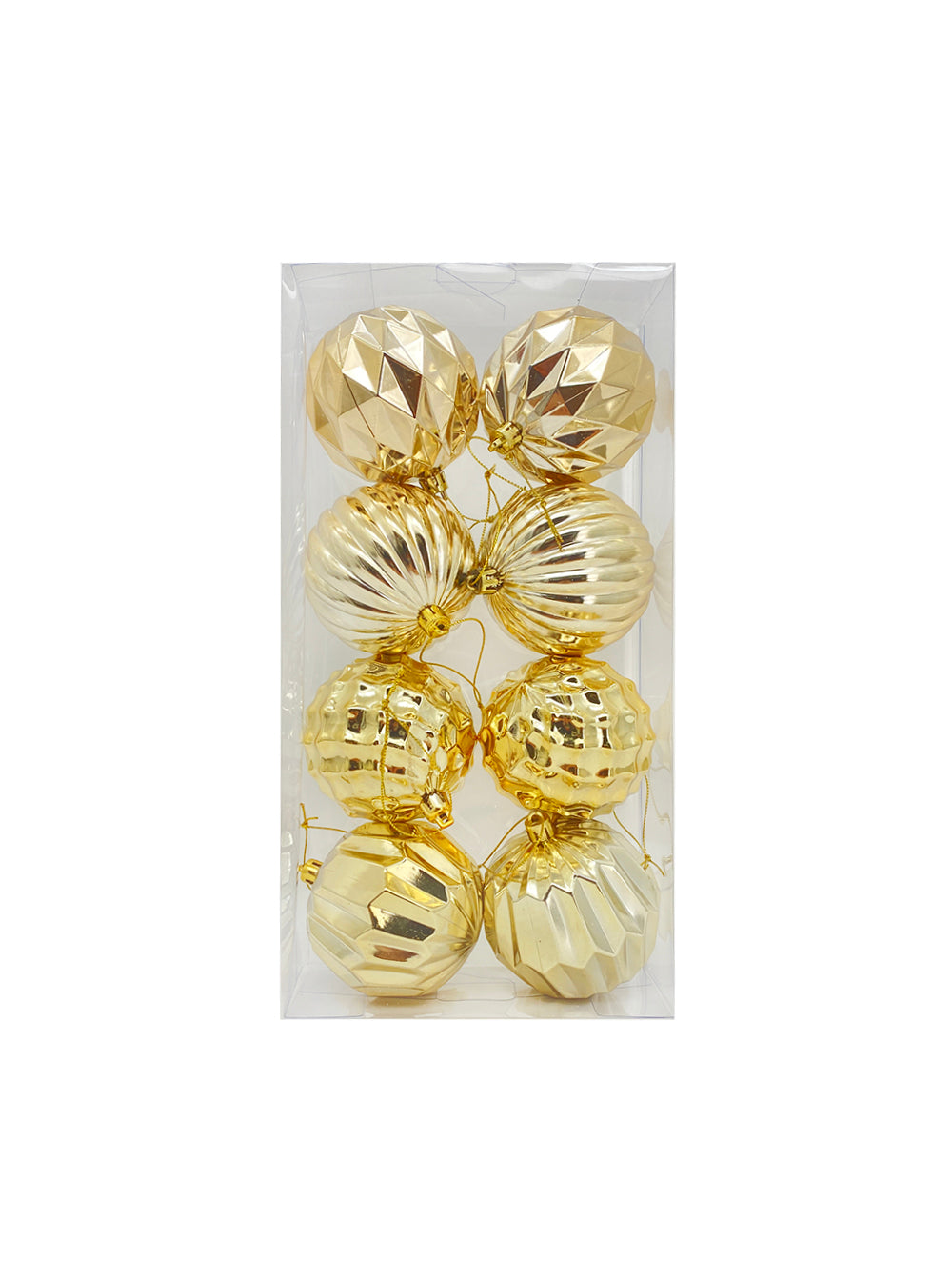 Gold Baubles - 80mm - Set of 8