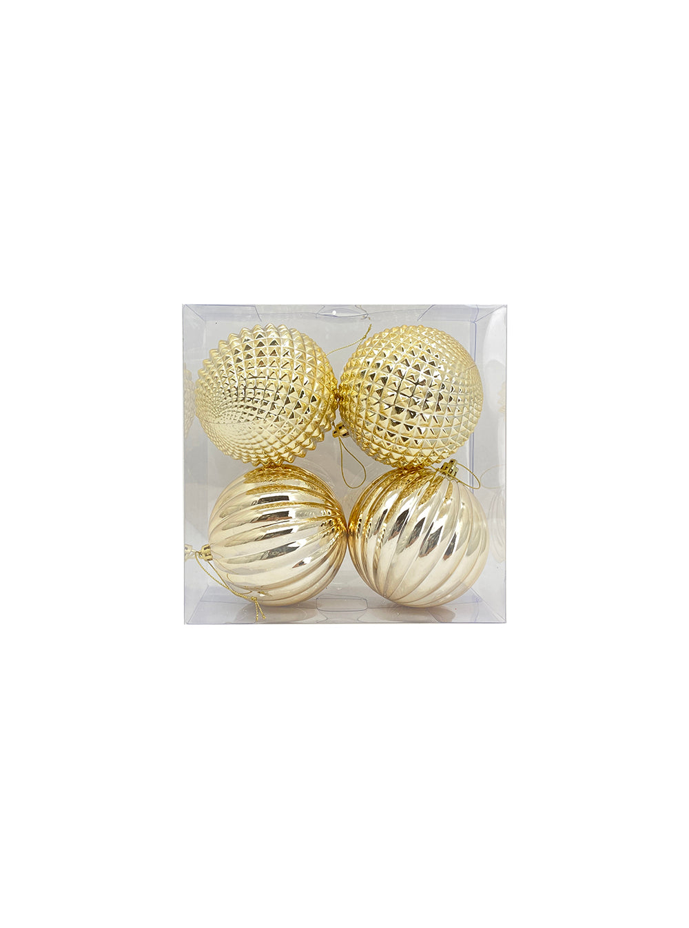 Gold Baubles - 100mm - Set of 4