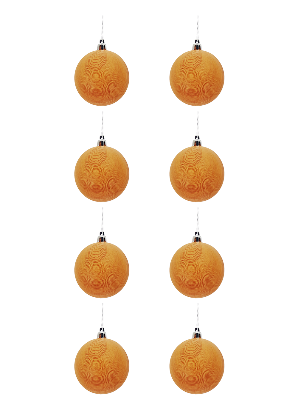 Wood Grain Bauble - Set of 8