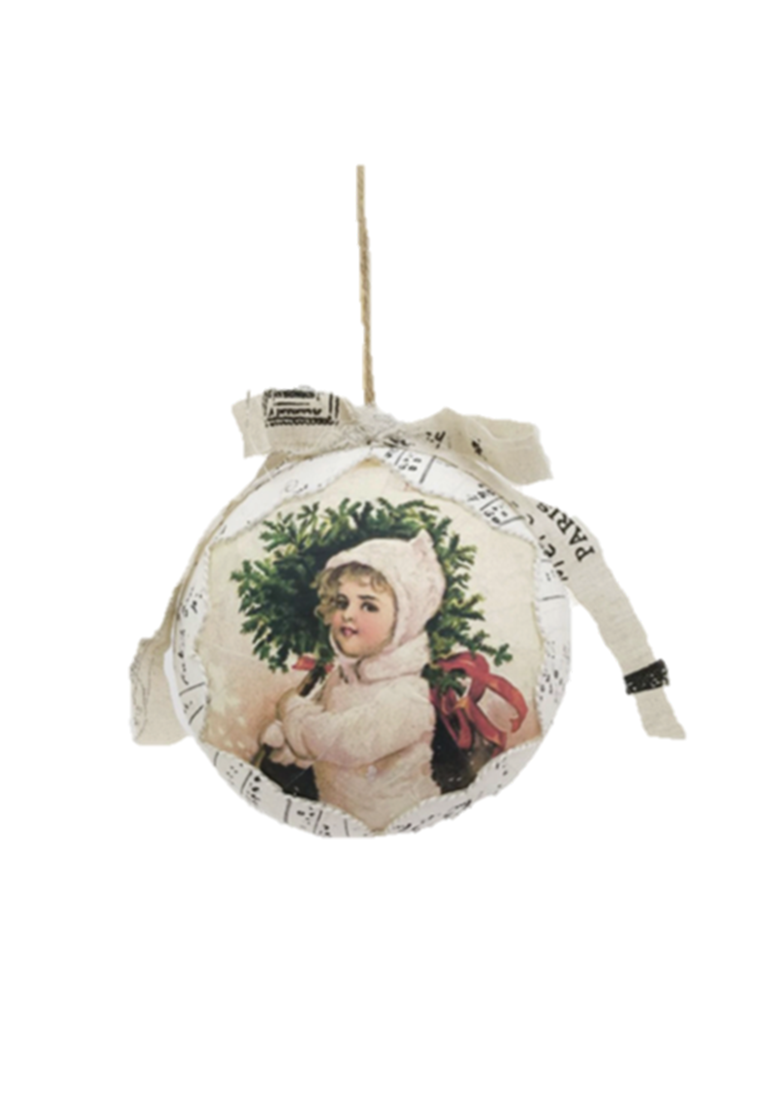 Set of 4 - Luxury Paper Ball Ornament - White