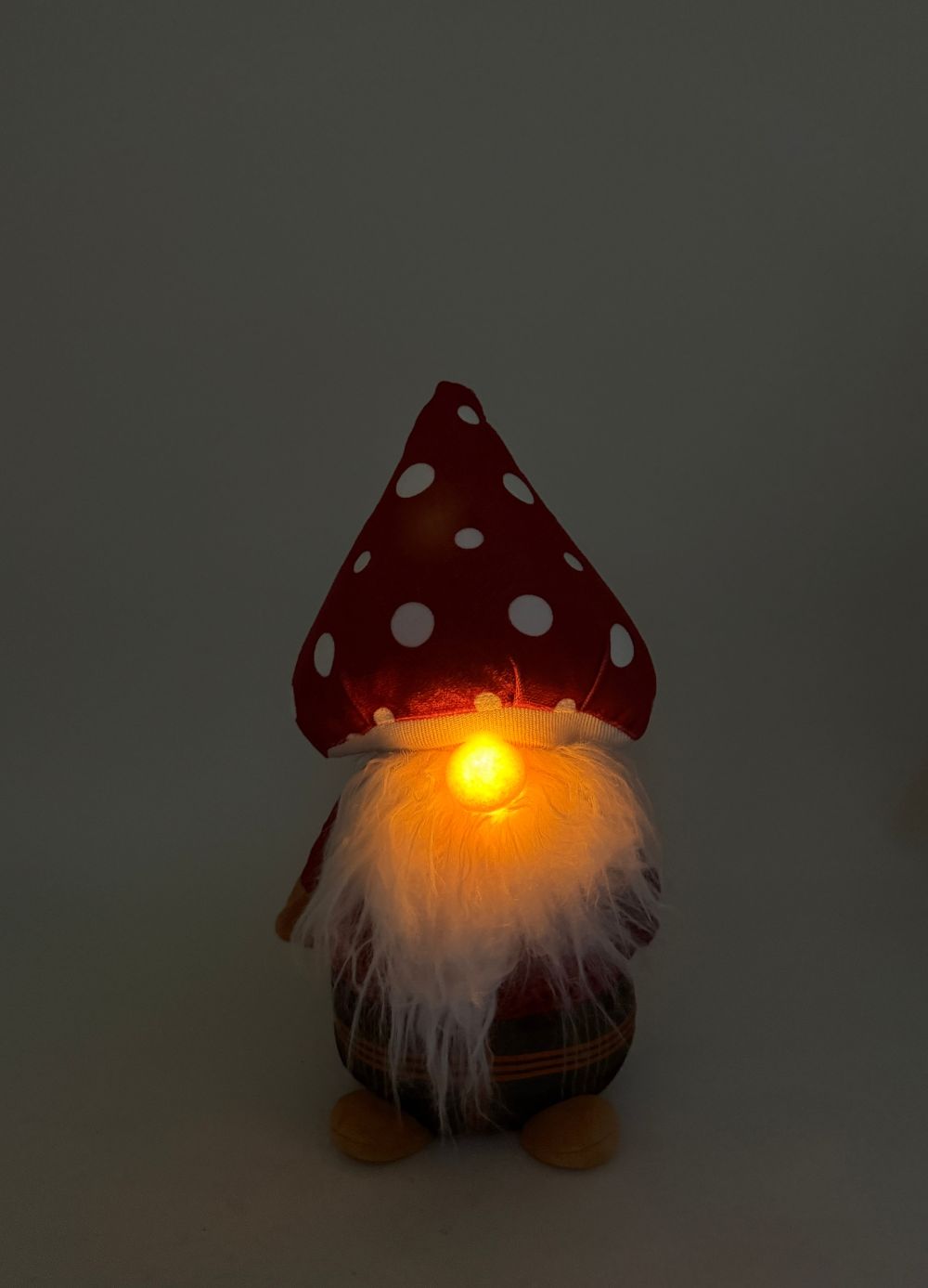 35cm Standing Gnome w. Lighted Nose