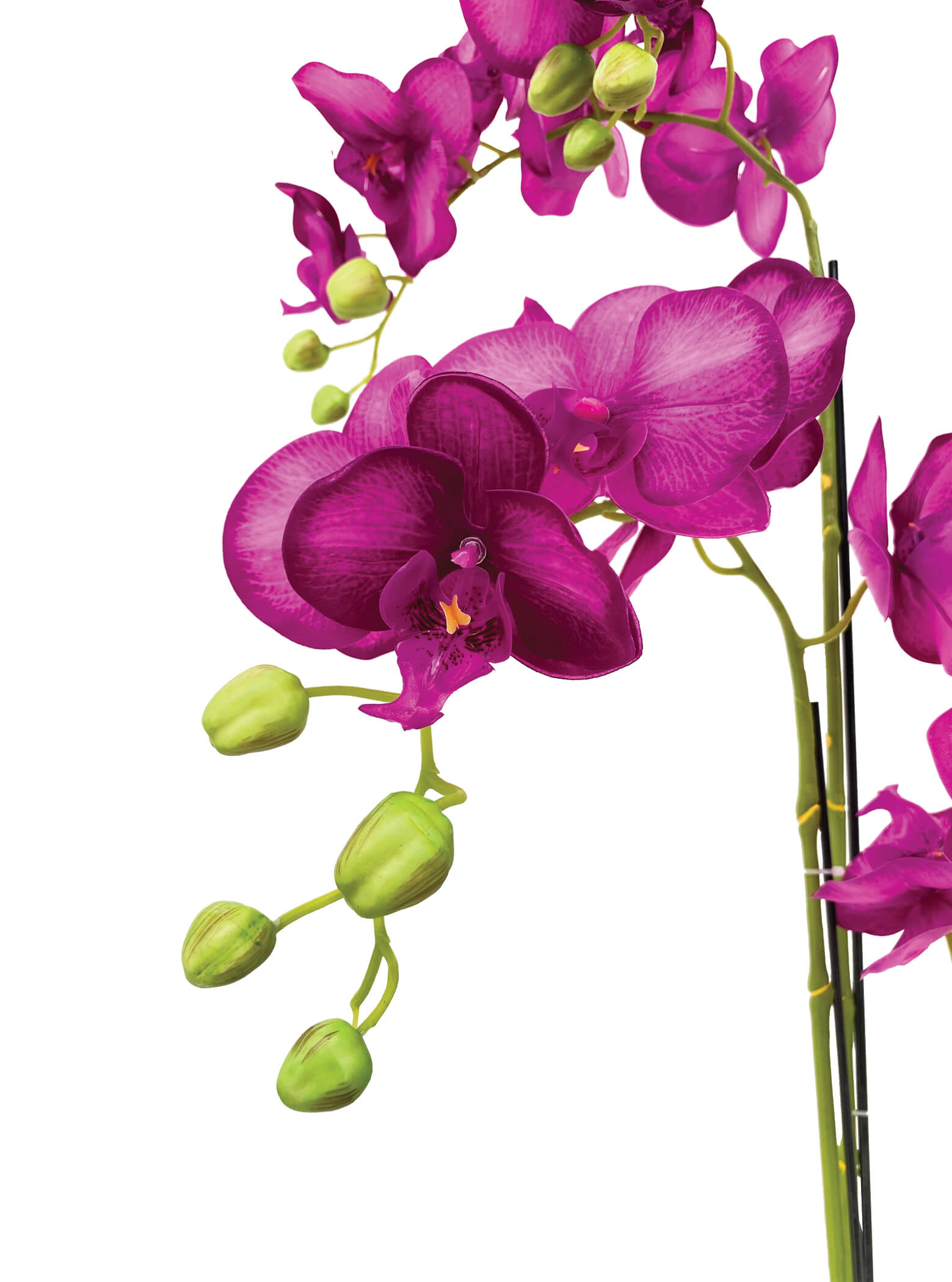Artificial Plant - 5 Stalk Potted Fuchsia Orchid