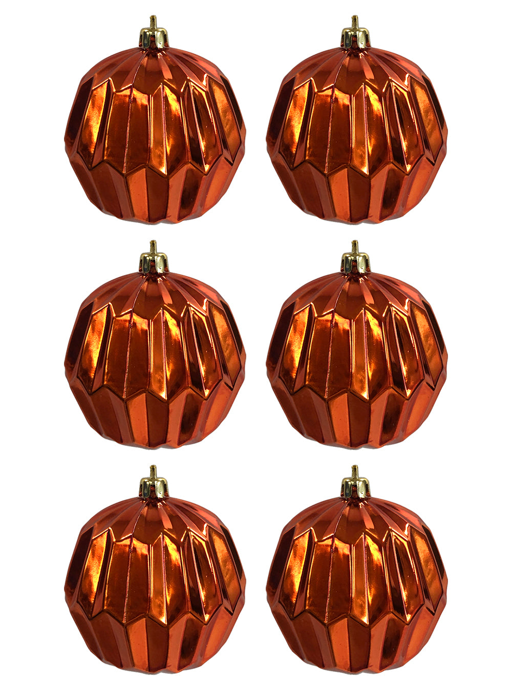 80mm Textured Copper Bauble - Set of 6
