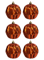 80mm Textured Copper Bauble - Set of 6