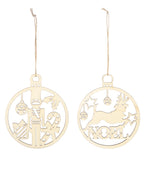 2D Round Wooden Toy Soldier & Noel - Set of 2