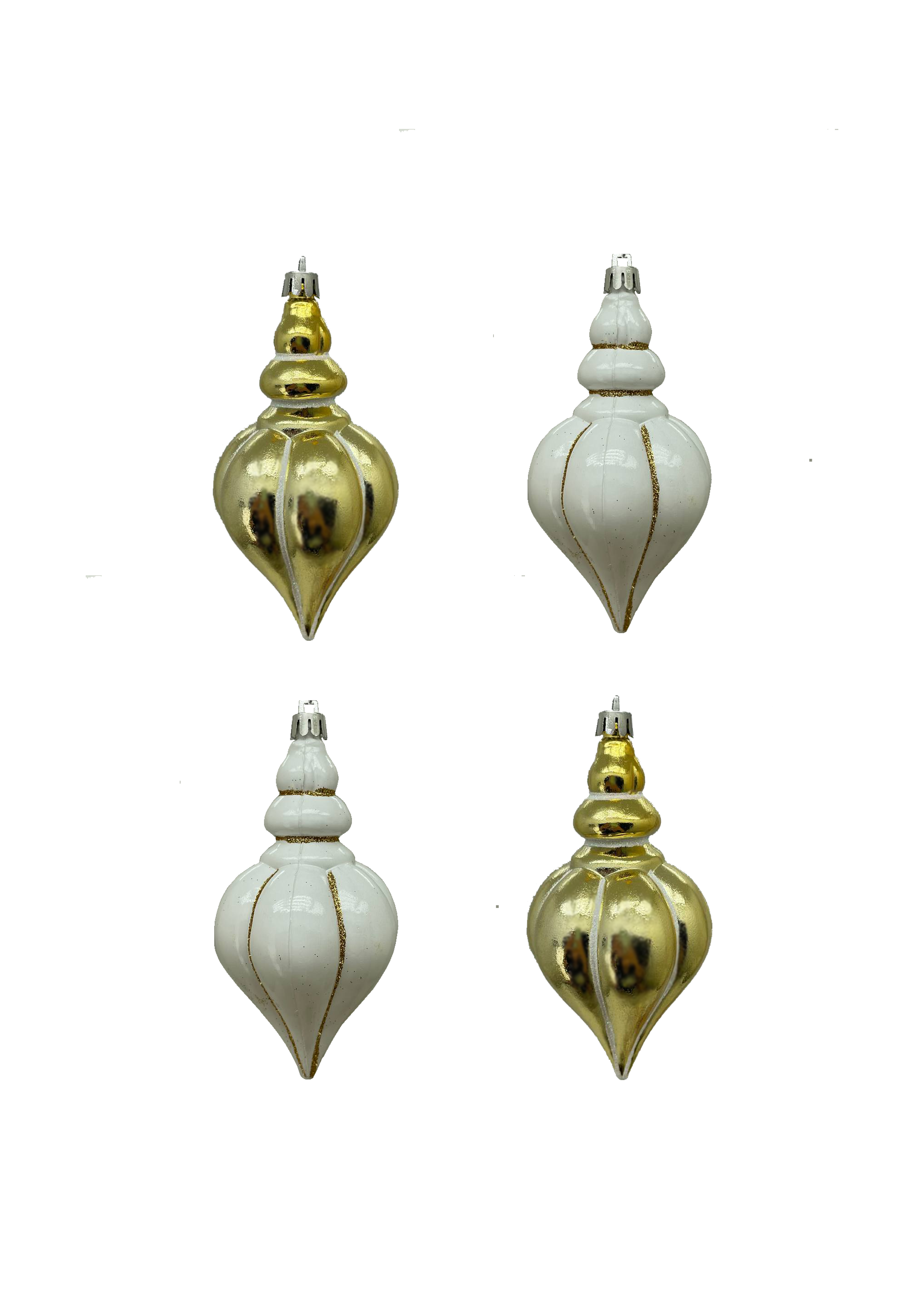 4pcs Gold White Waterdrop Ornament
