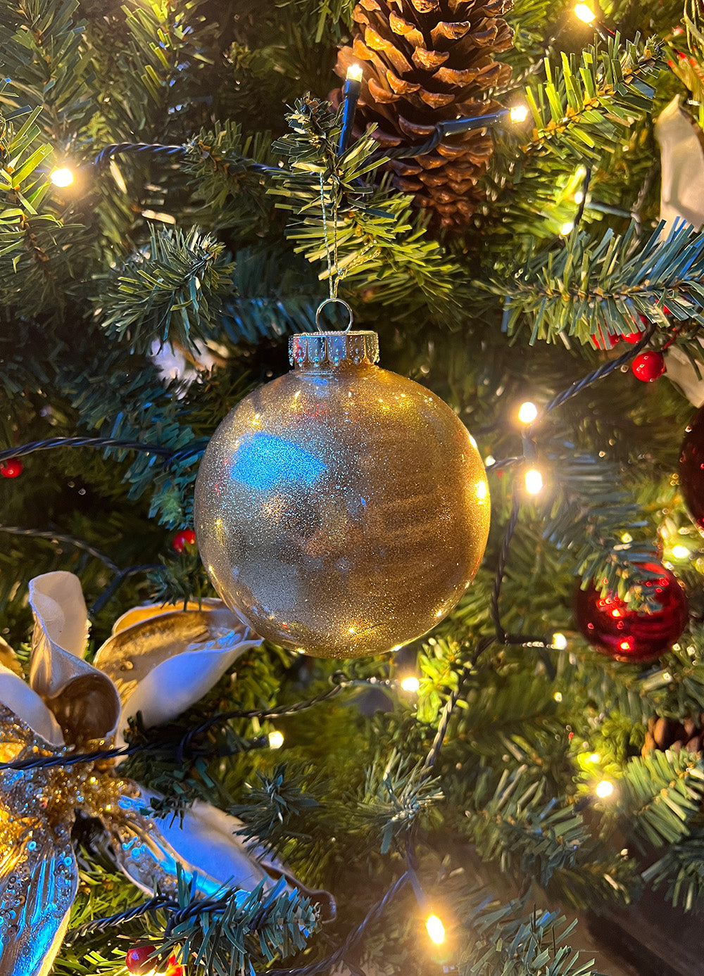 100mm Gold Bauble Set - Set of 4