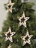 20cm Champagne Hanging Rattan Star - Set of 4
