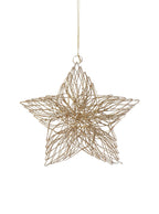 20cm Gold Metal Hanging Star - Set of 2