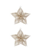 20cm Gold Metal Hanging Star - Set of 2
