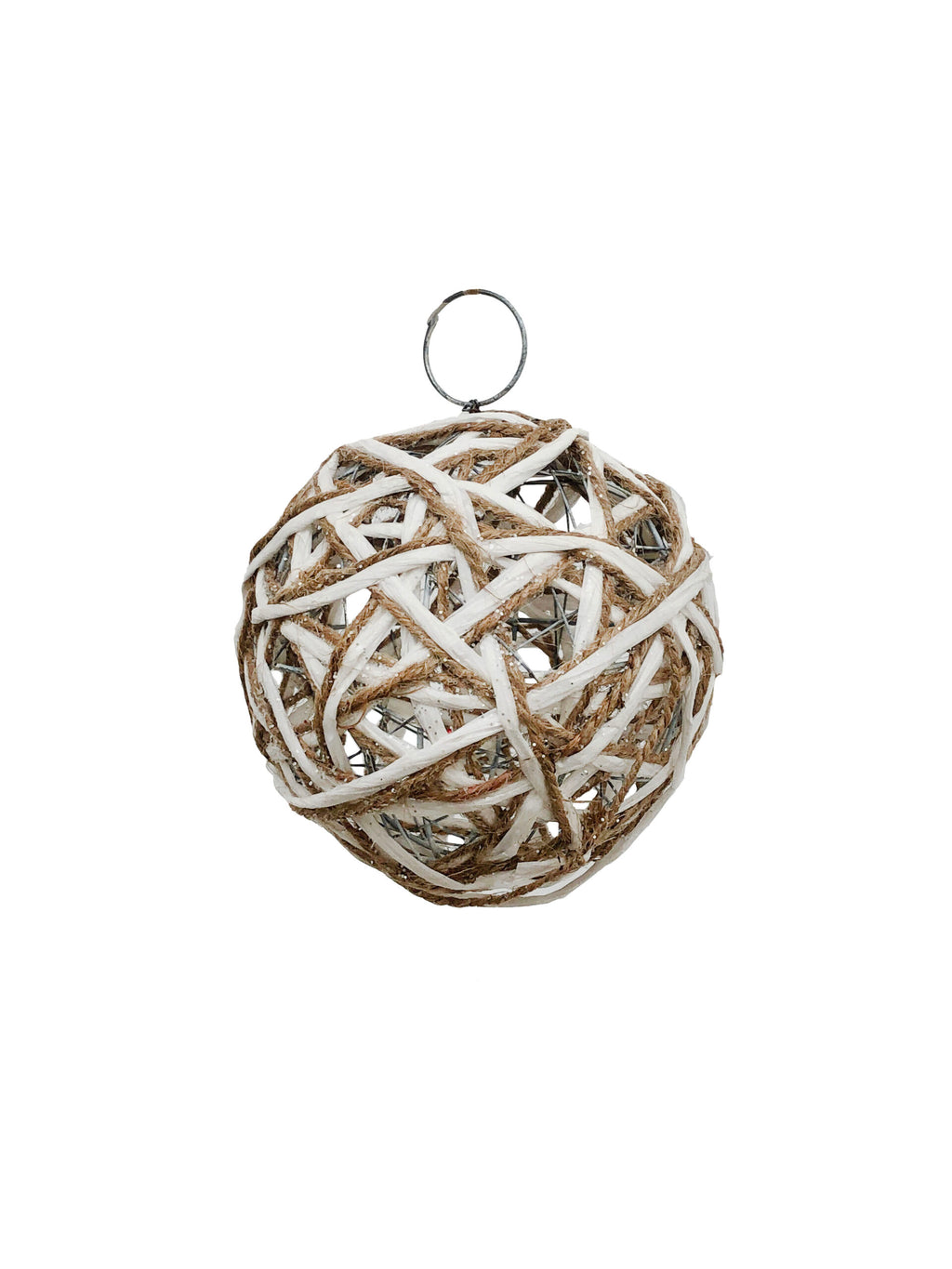 10cm 2-Toned Rattan Bauble - Set of 8