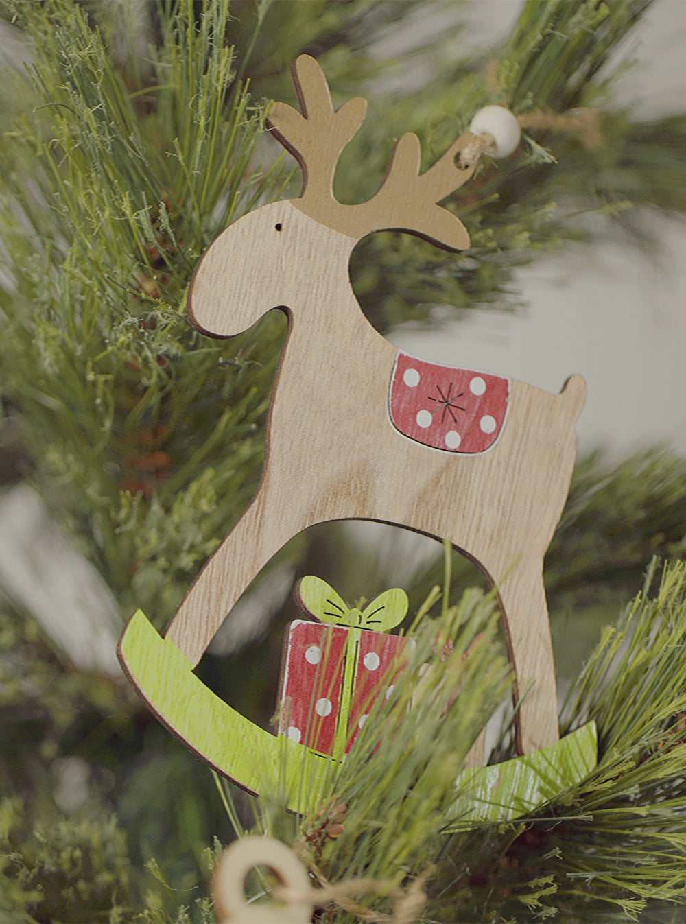 Hanging Rocking Wooden Reindeer