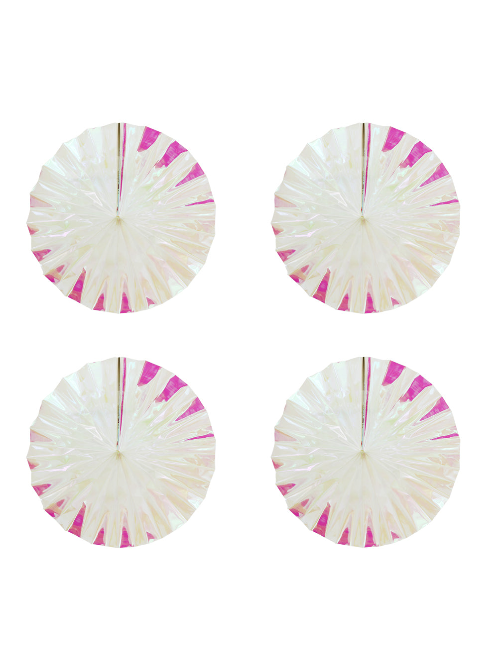 20cm Iridescent Fan - Set of 4