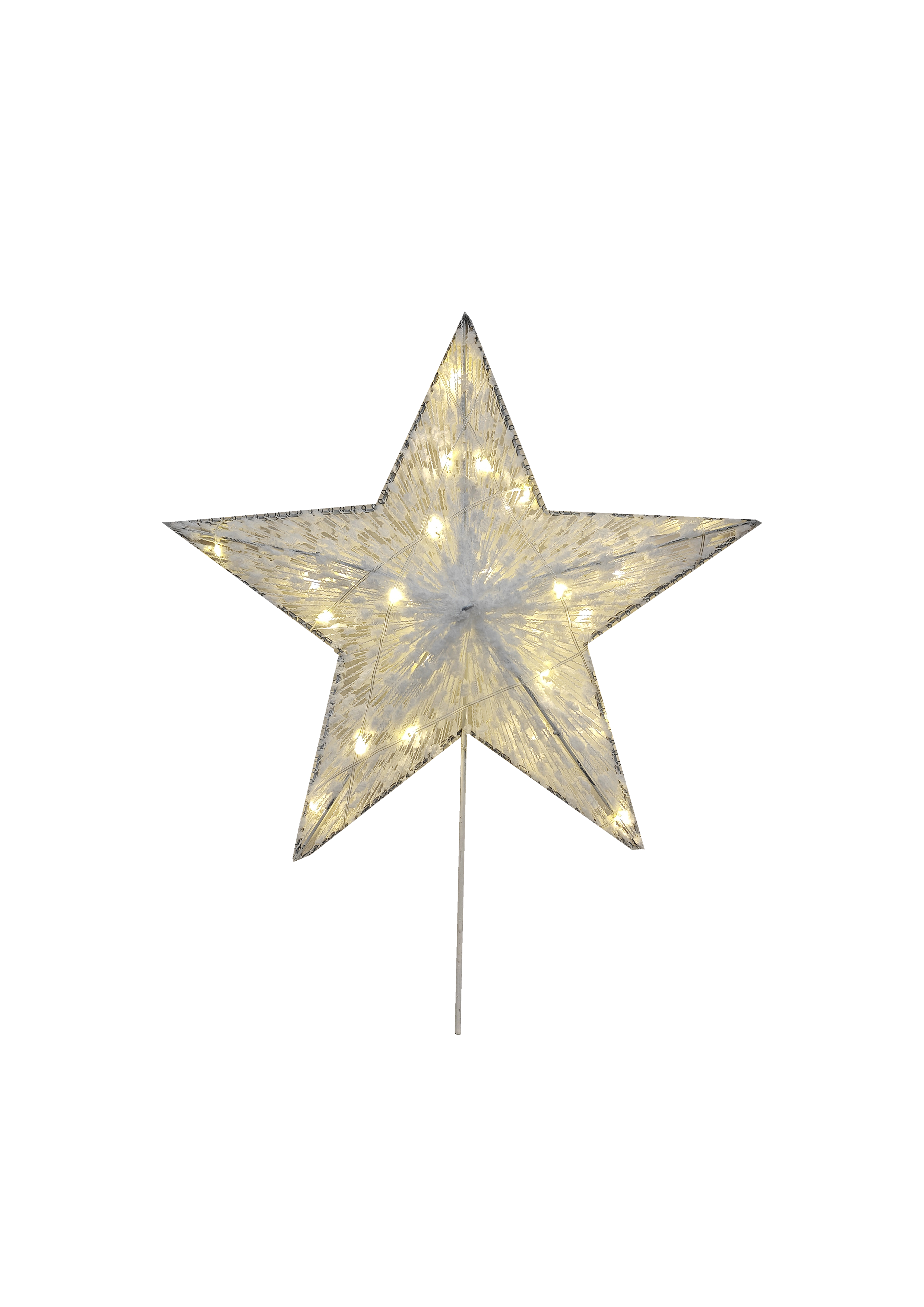 Tree Topper Star w Lights White