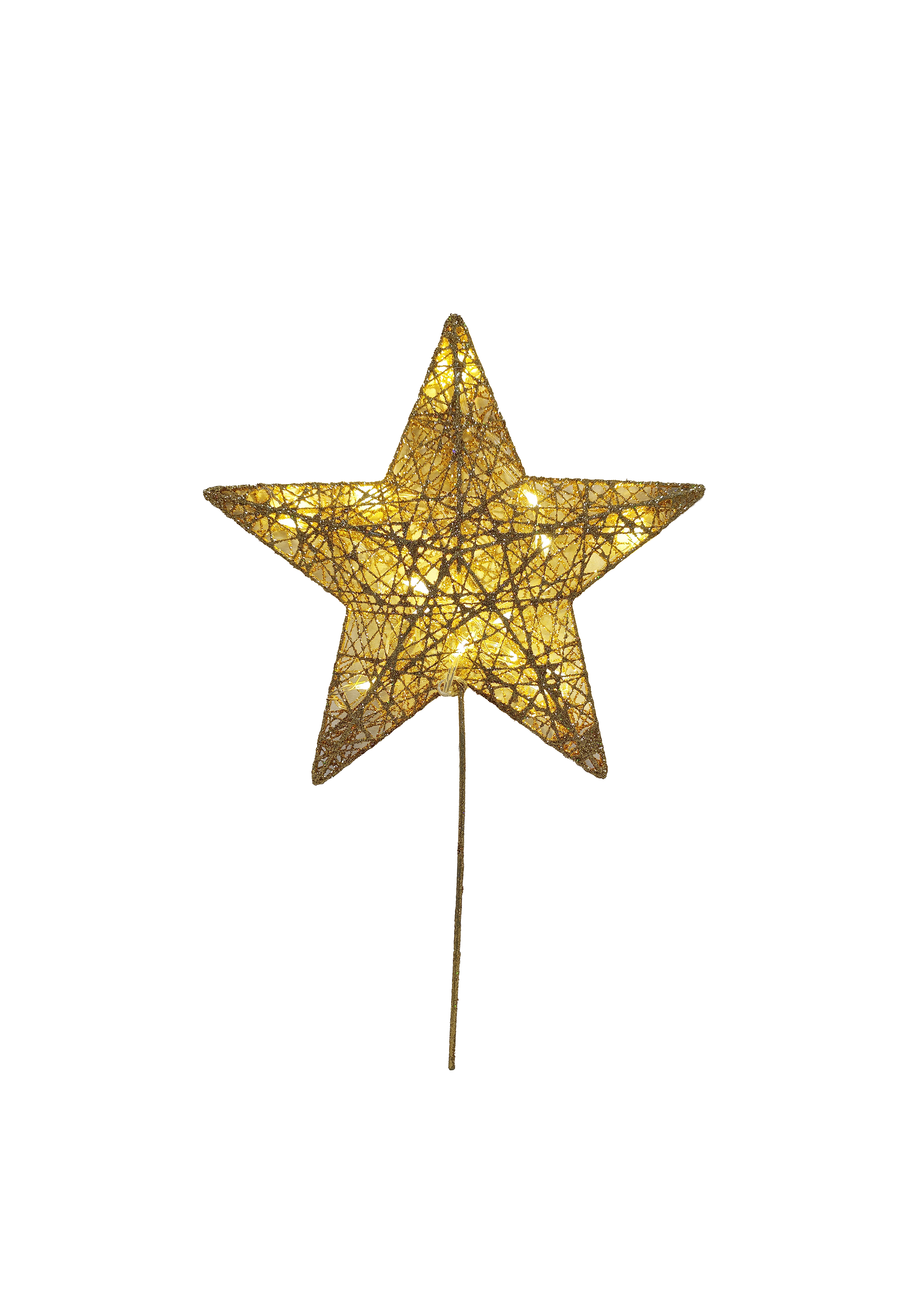 Tree Topper Star w Lights Gold