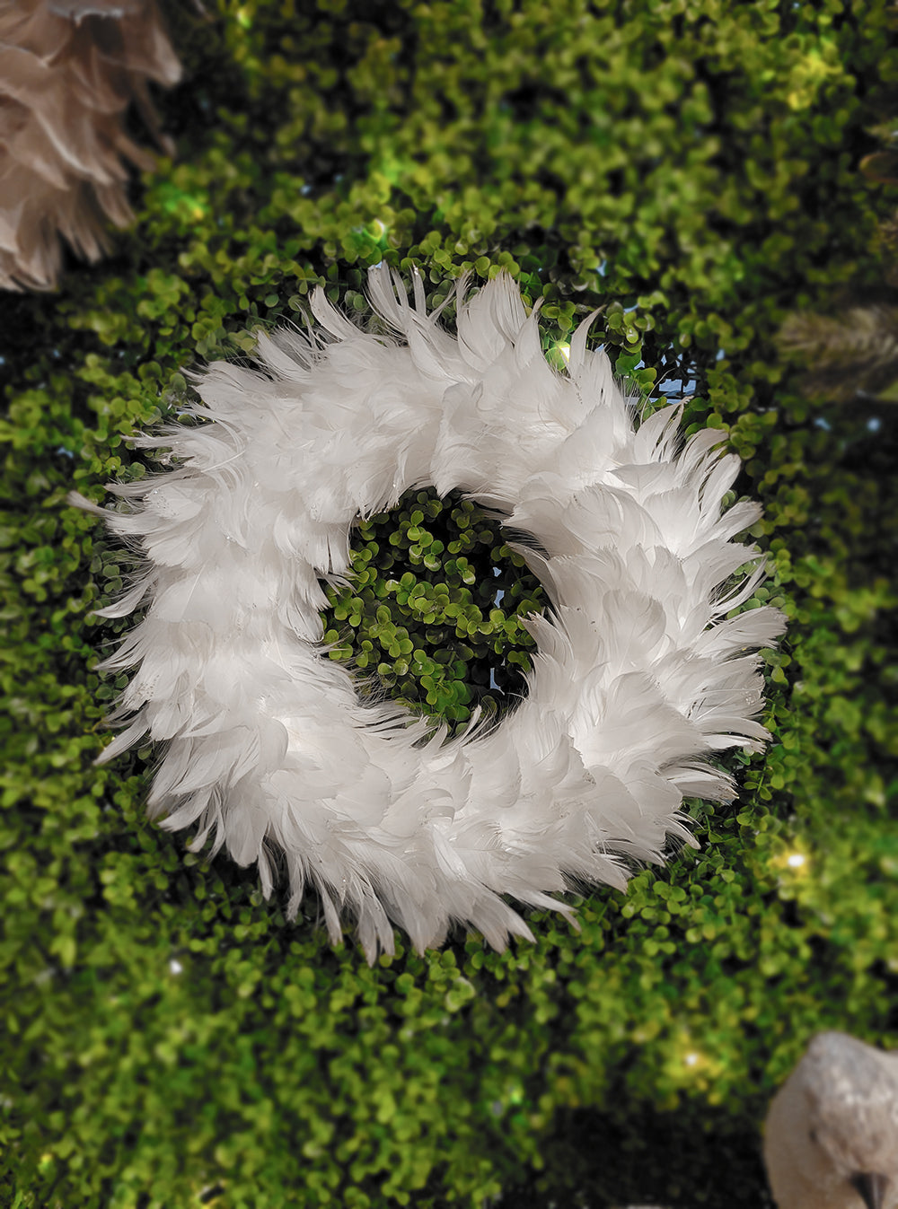 White Feather Wreath