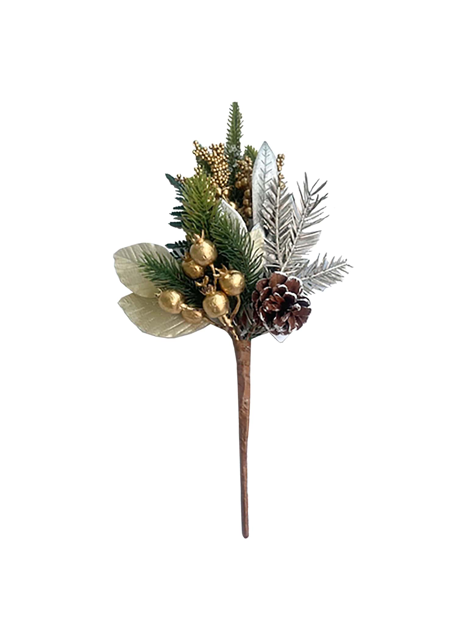 Gold Berry & Leaf Pine Spray