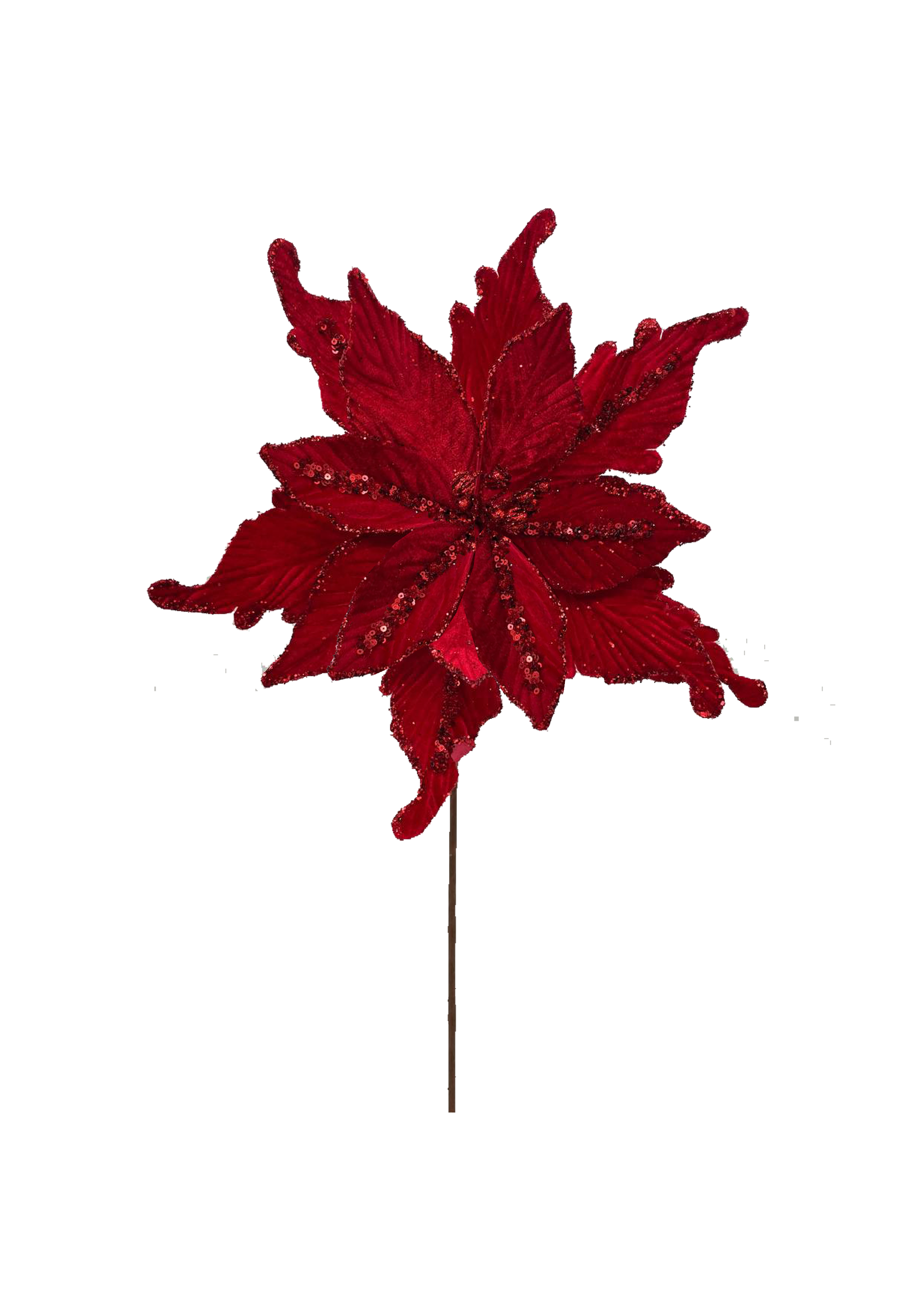 Poinsettia Spray Red Sequin