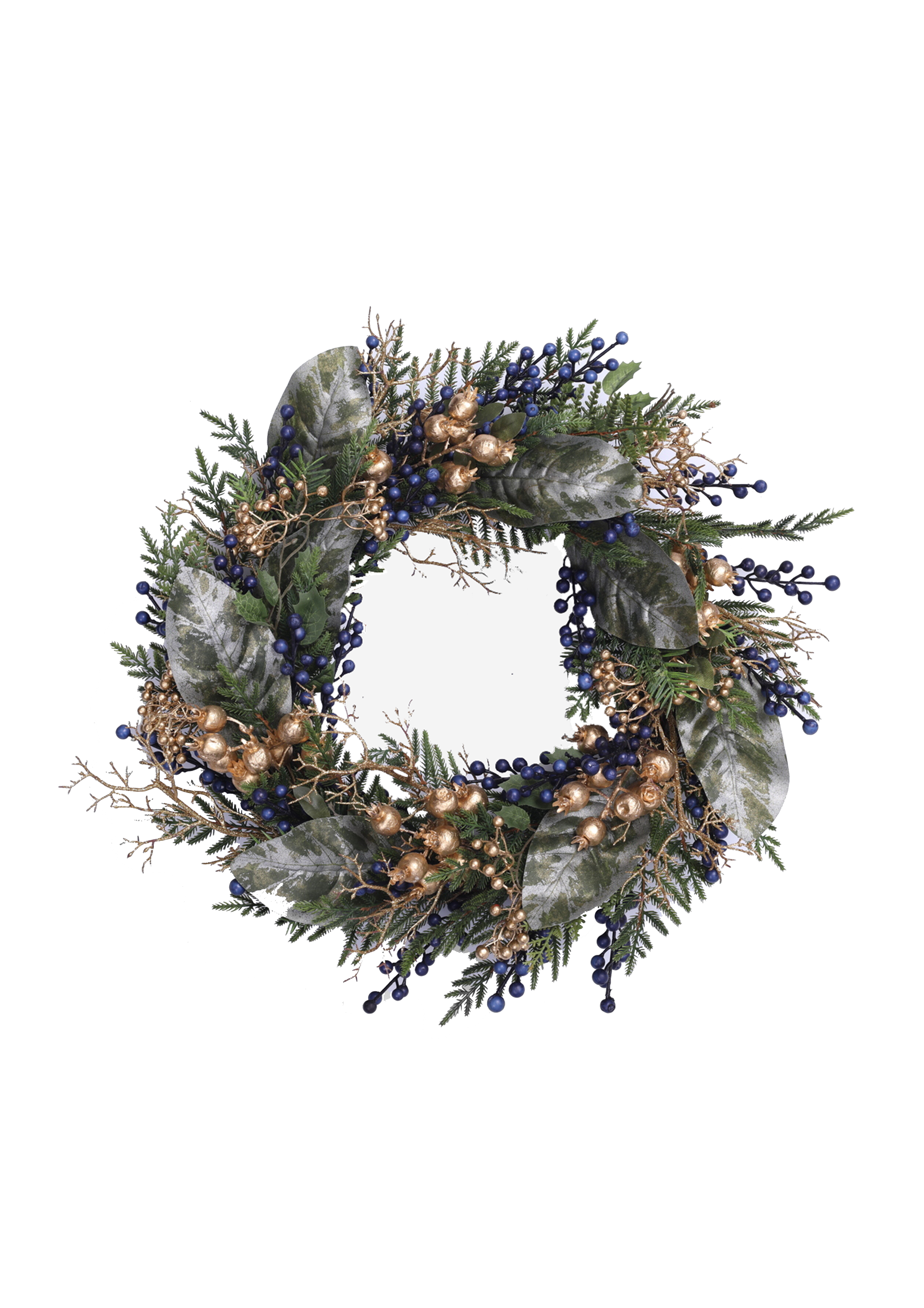 Mixed Berry Leaf &amp; Cedar Wreath