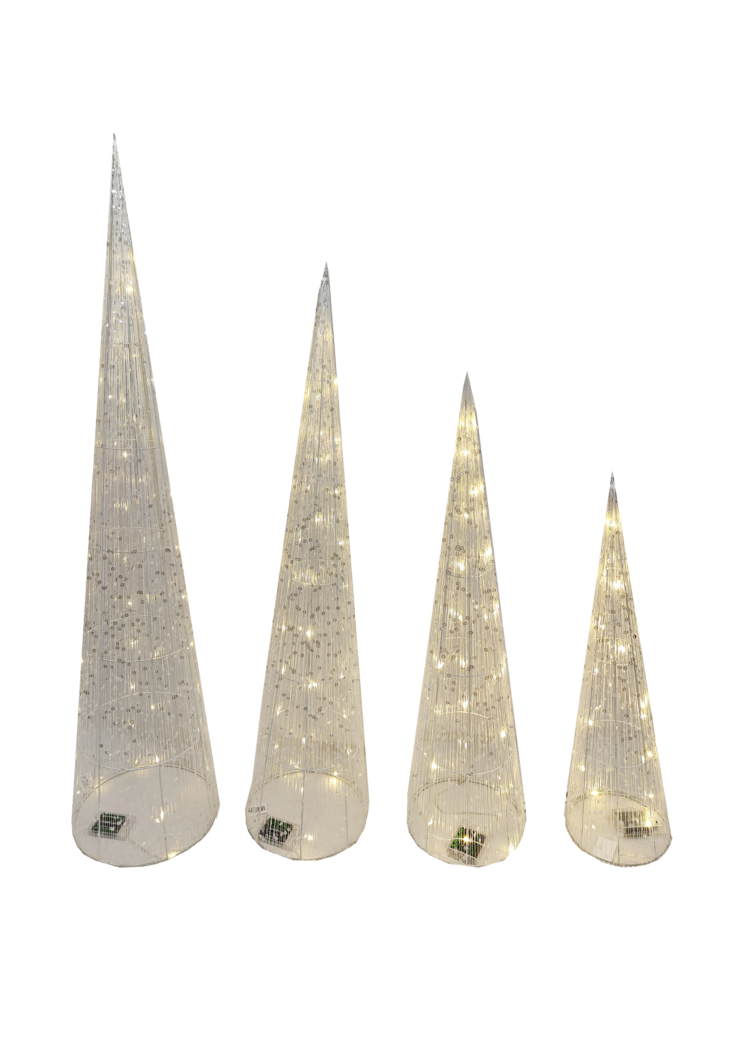 Lighted Cone Tree Cotton White - 4 Sizes