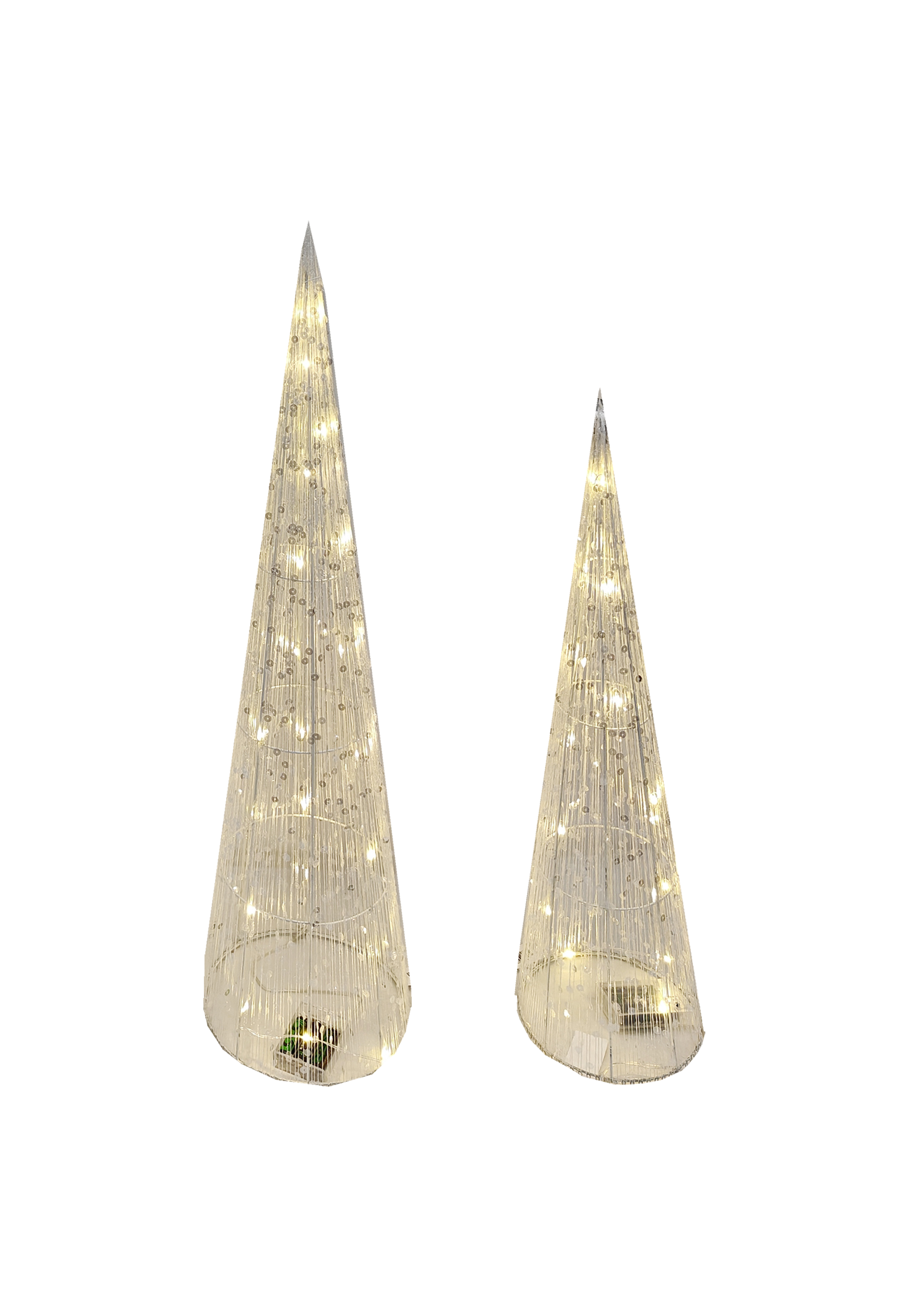 Lighted Cone Tree Cotton White - 4 Sizes