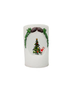Round Candle in Multi-Colour - Christmas Tree