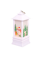 Christmas Hurricane Lamp - White