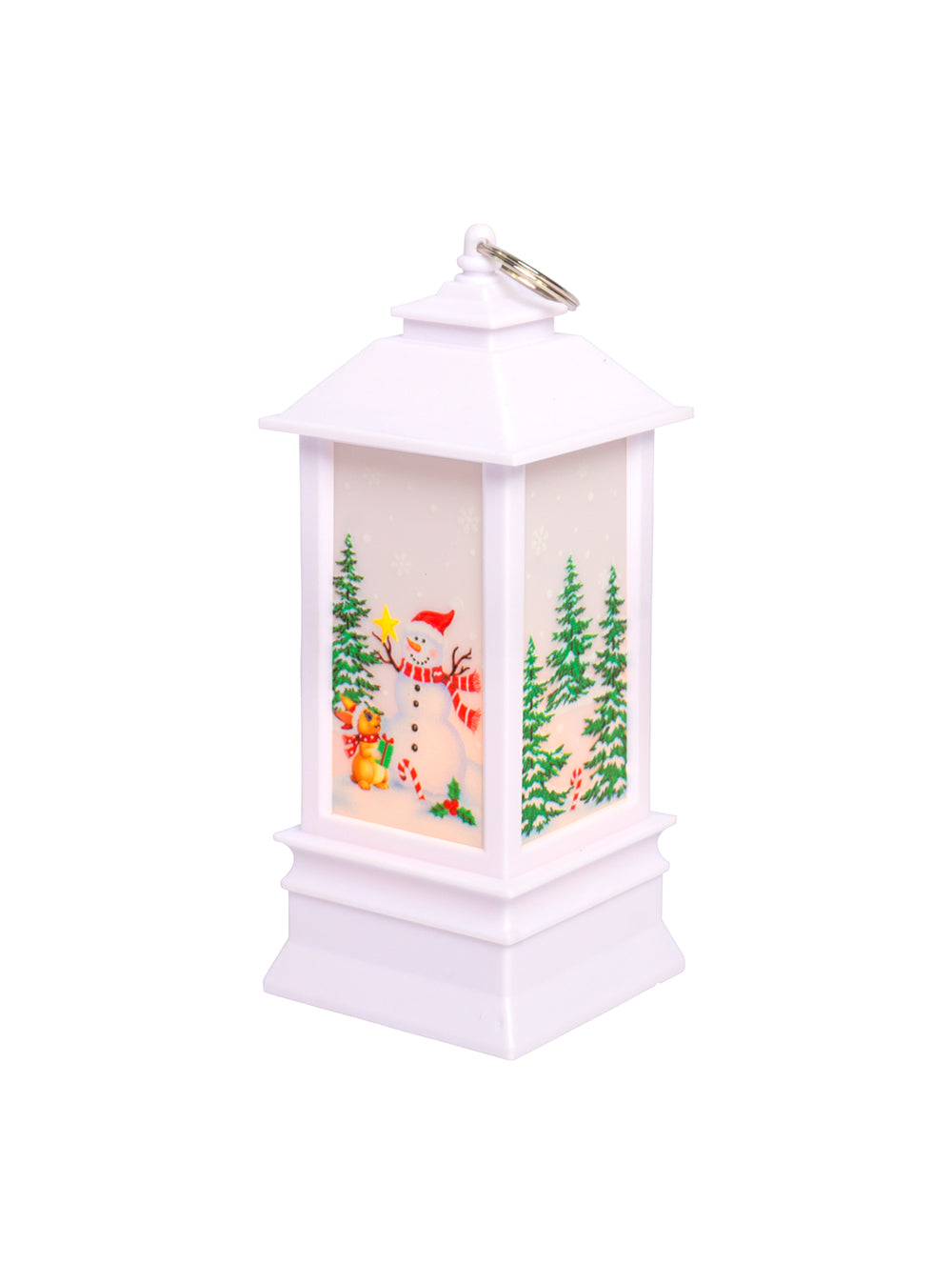 Christmas Hurricane Lamp - White