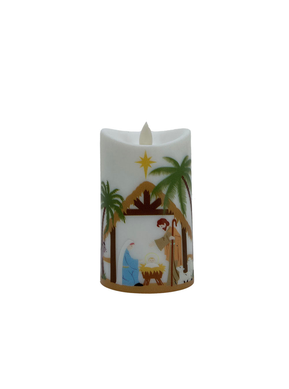 Round Candle - Nativity Crib