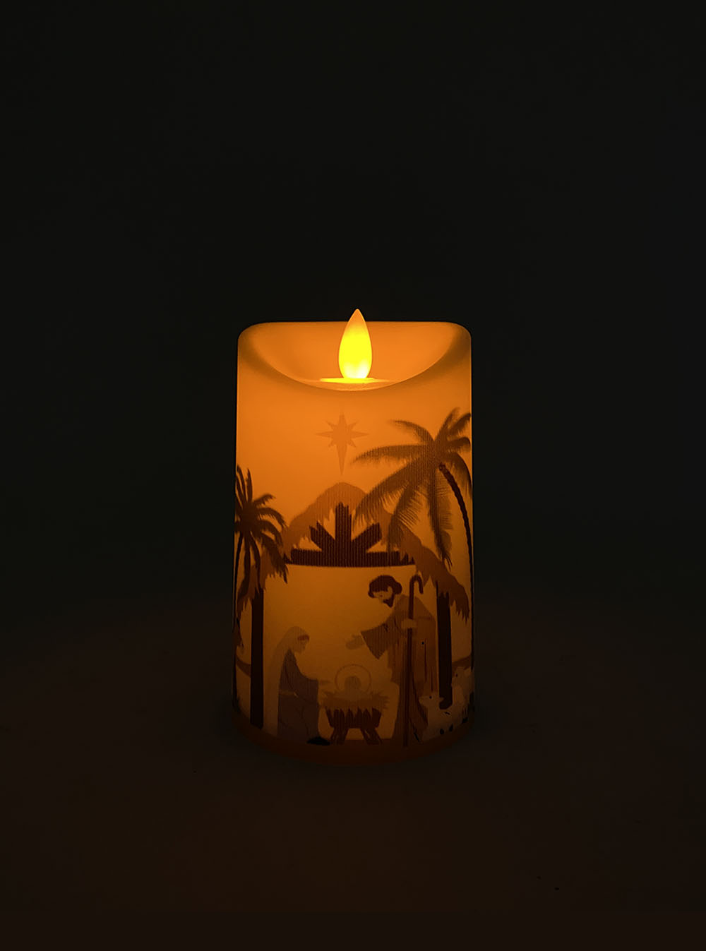 Round Candle - Nativity Crib