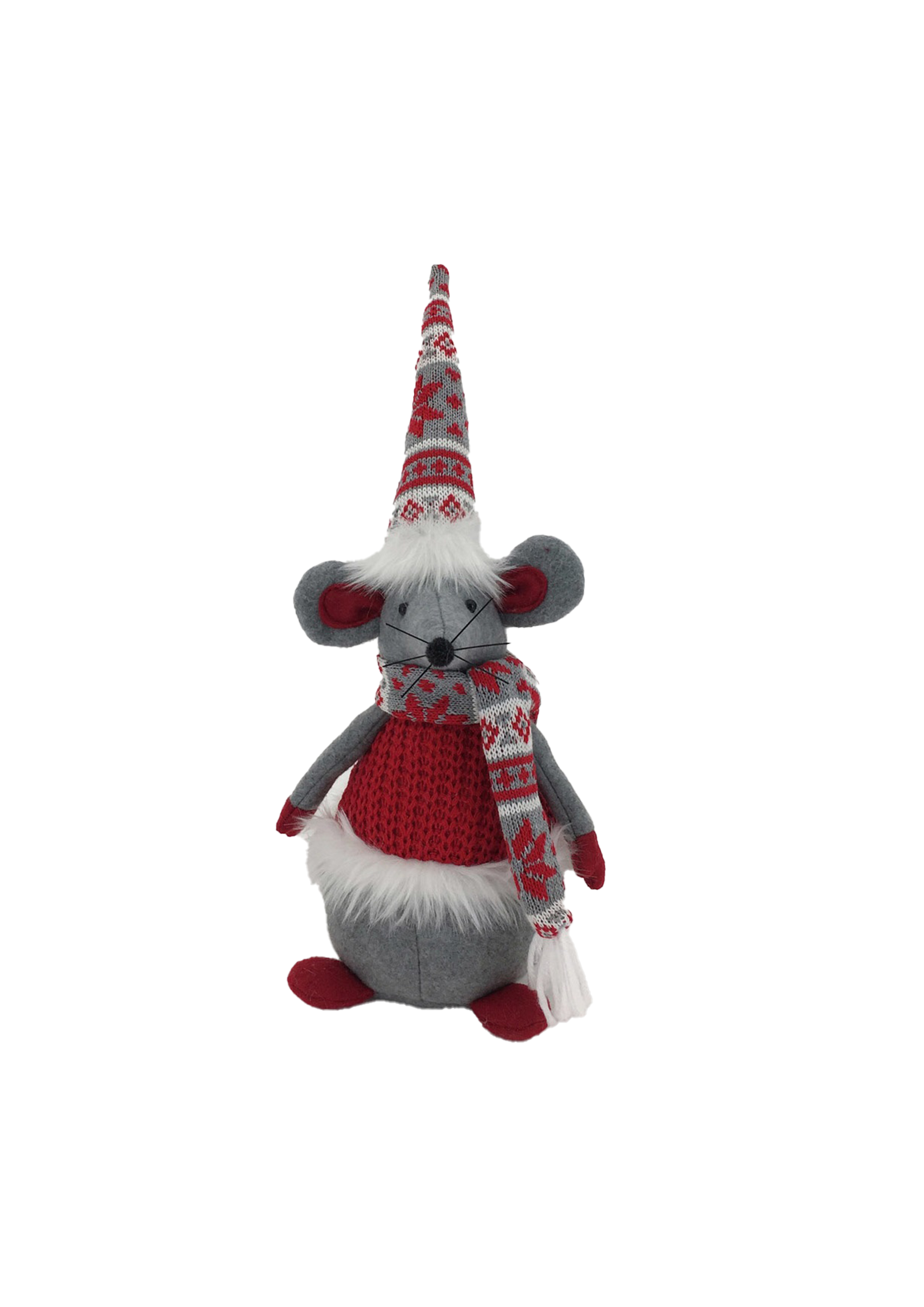 Grey Mouse in Red Sweater - 38cm