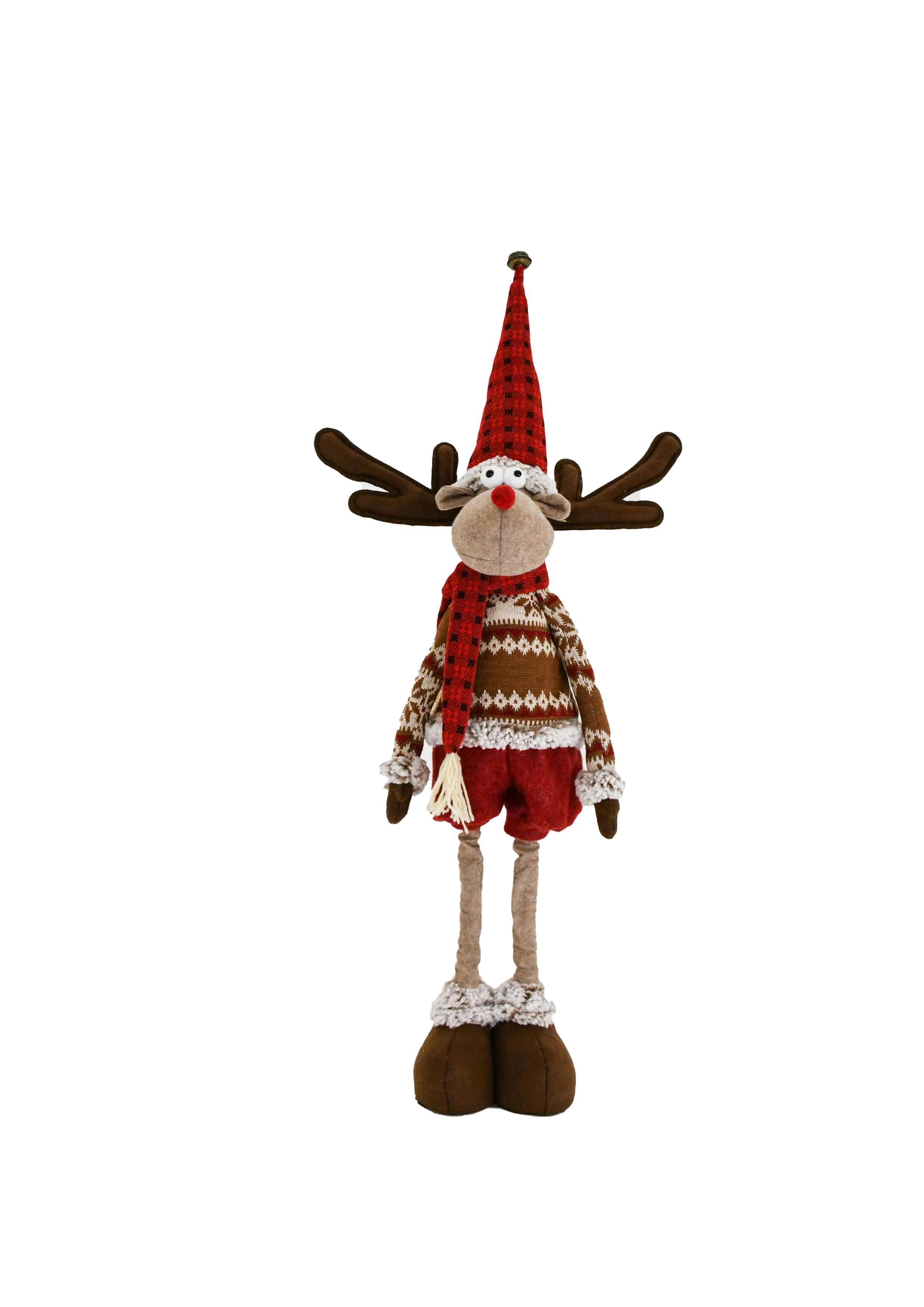 Standing Reindeer in Brown Sweater - 63cm