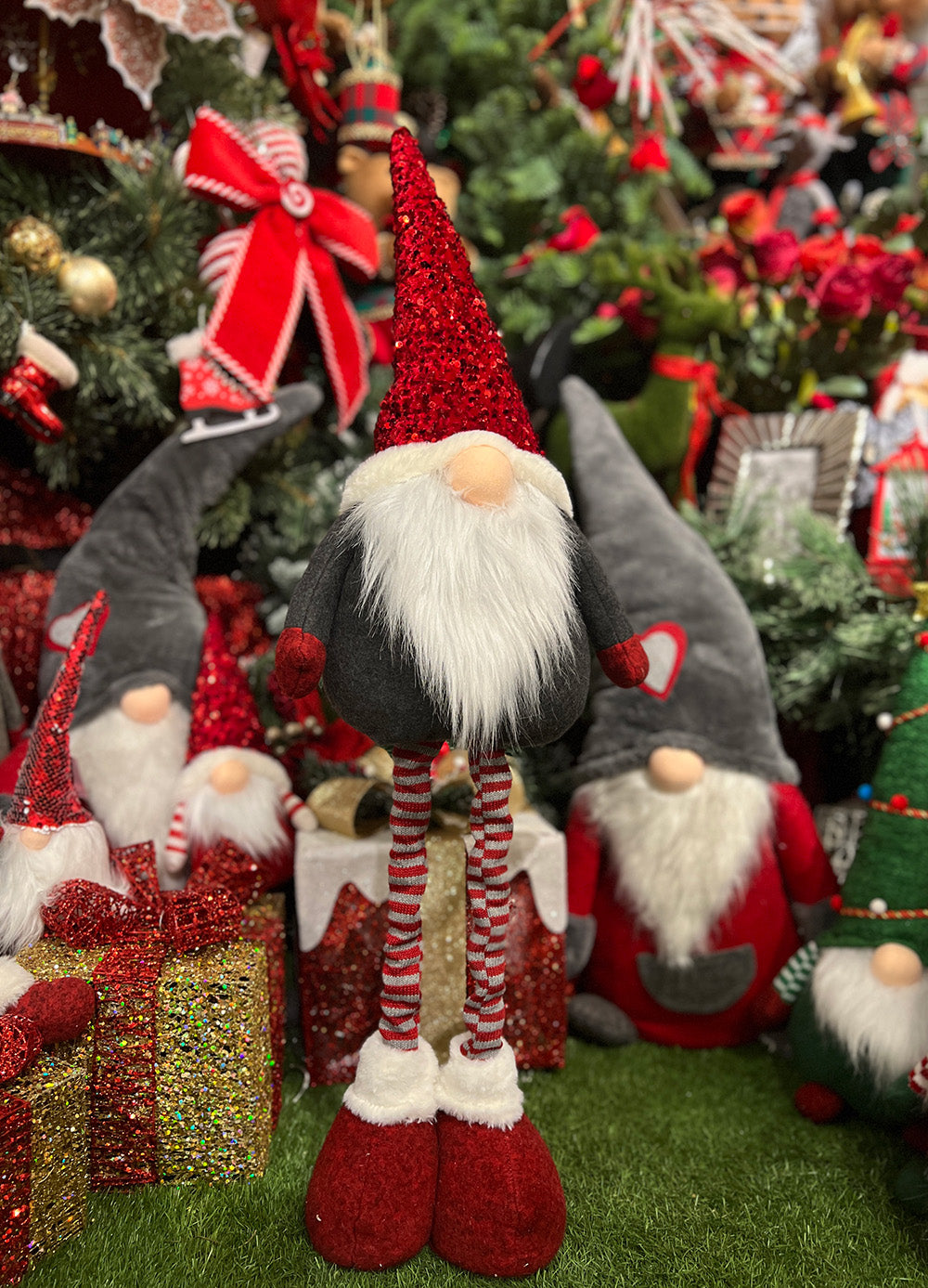Telescoping Gnome w/ Sequin Hat - 95cm