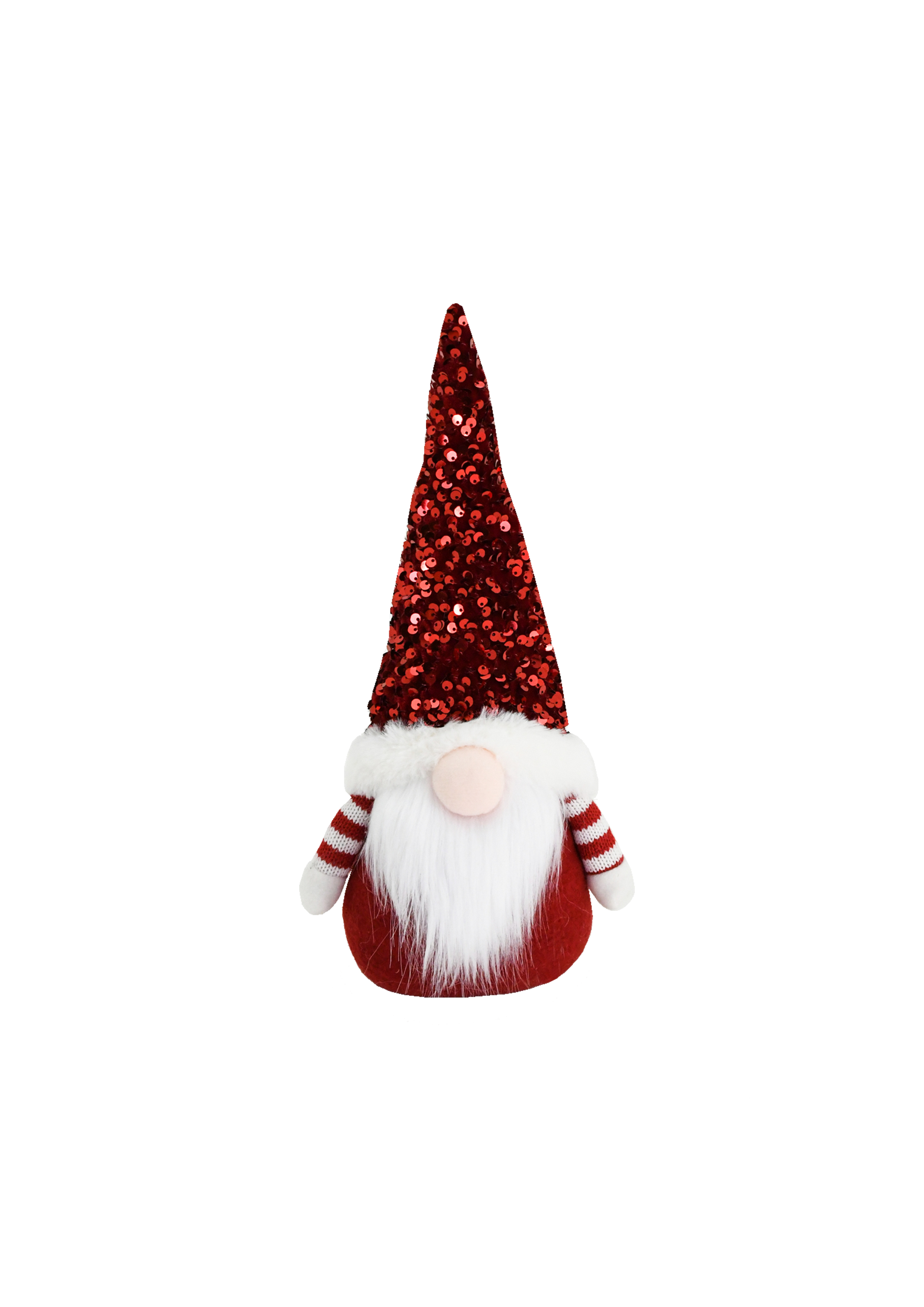 Sitting Gnome w/ Red Sequin Hat - 30cm