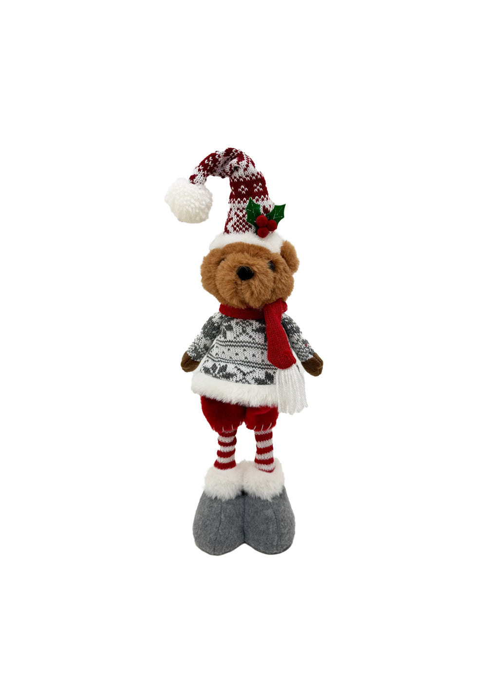 53cm Standing Boy Bear - Grey