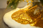 Gold Sequined Tree Skirt with Faux Fur trims