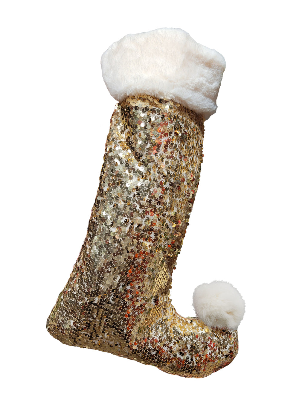 Sequined Gold Hanging Sock