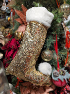 Sequined Gold Hanging Sock