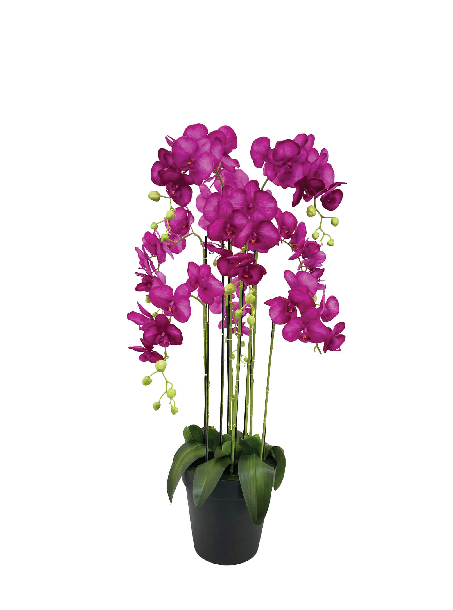 Artificial Plant - 9 Stalk Potted Fuchsia Orchid