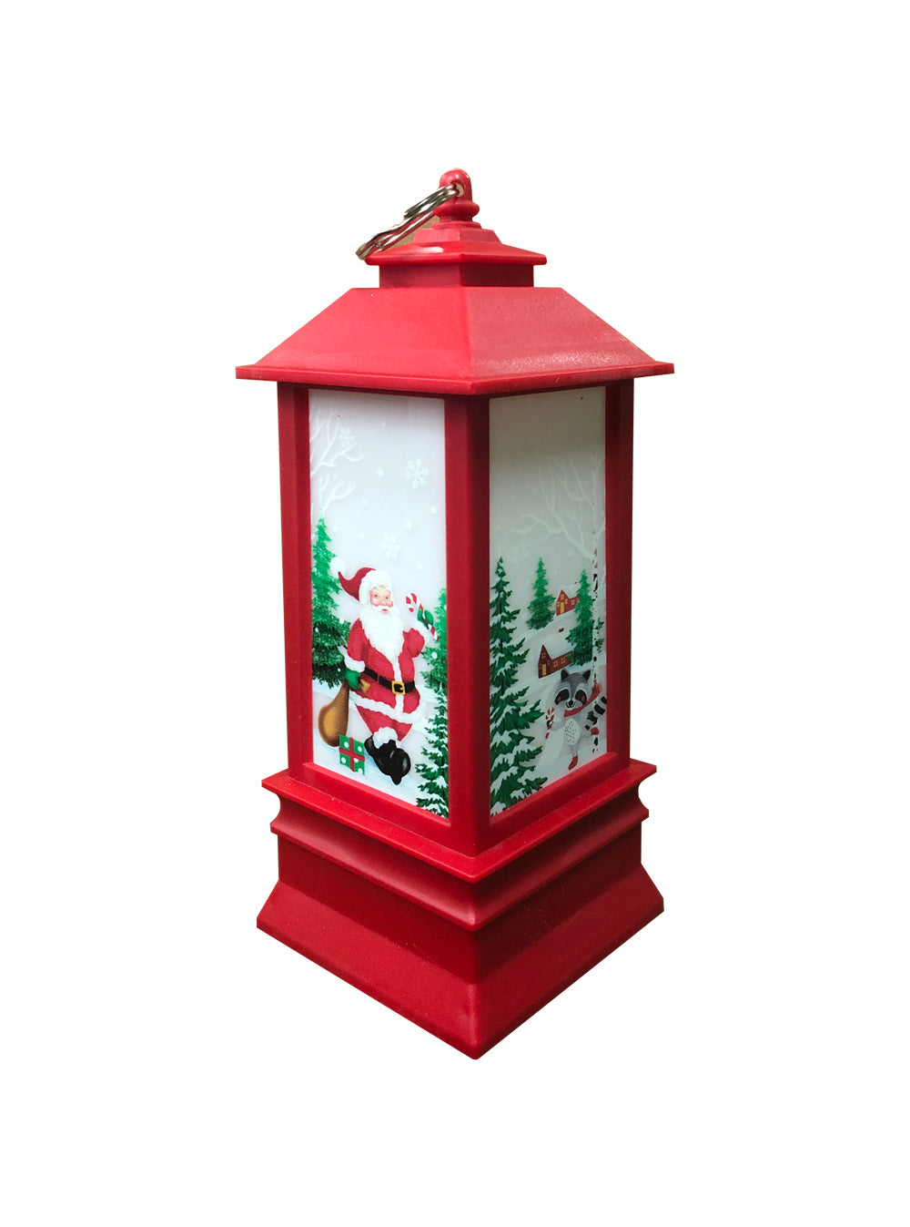 Christmas Hurricane Lamp - Red