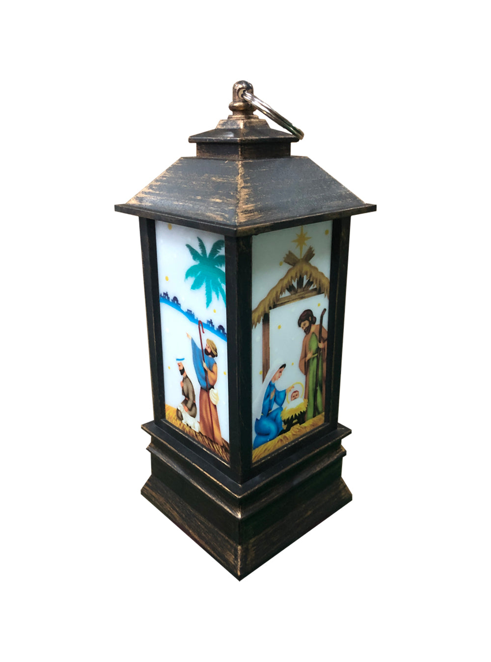 Christmas Hurricane Lamp - Brown