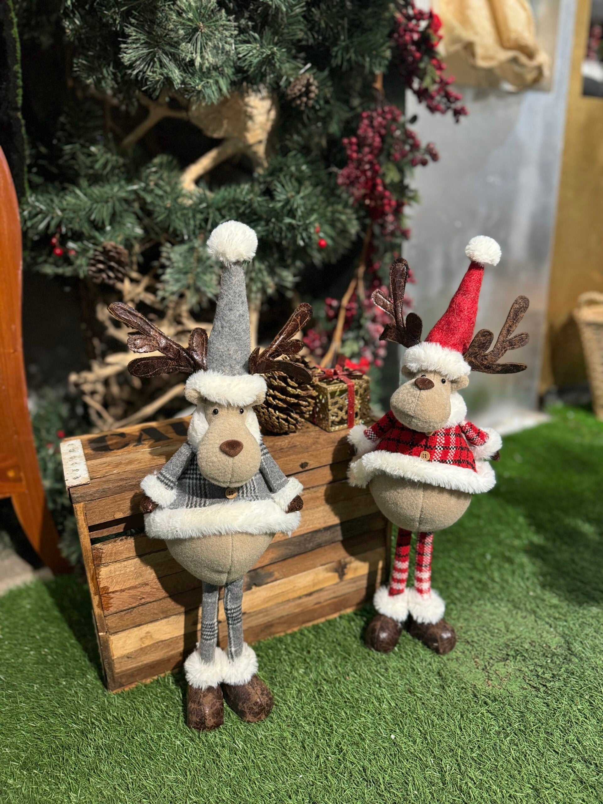 52cm Standing Reindeer - Grey