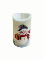 Round Candle - Snowman