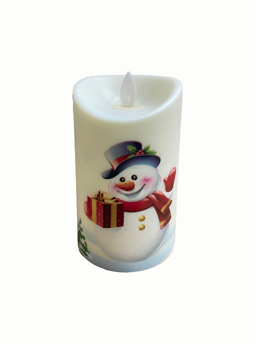 Round Candle - Snowman