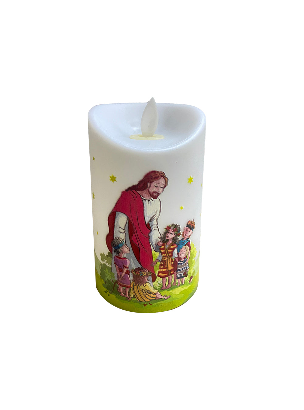 Round Candle - Jesus and the Little Children