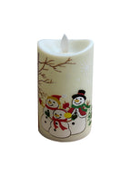 Round Candle - Snowmen